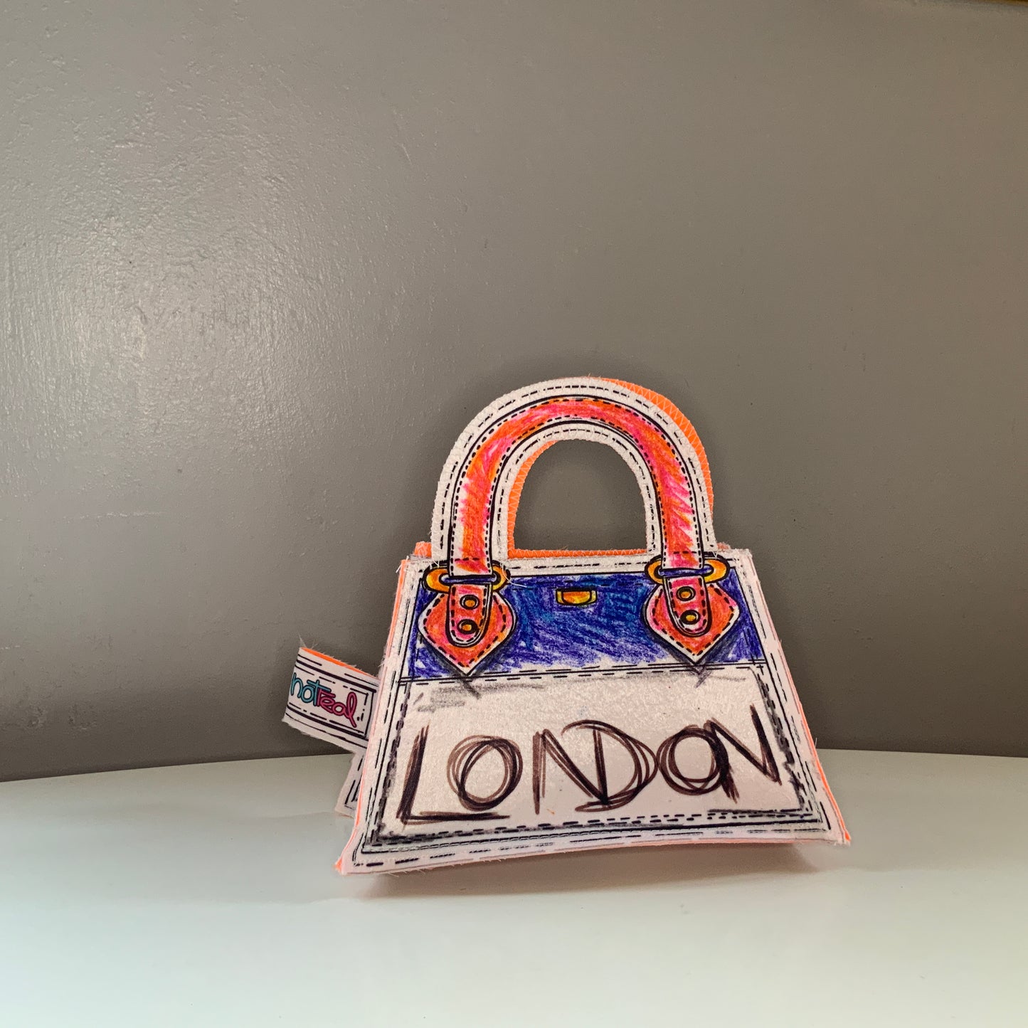 MINI LONDON RED HANDLE & ROAYL BLUE - SILKY/VELVET