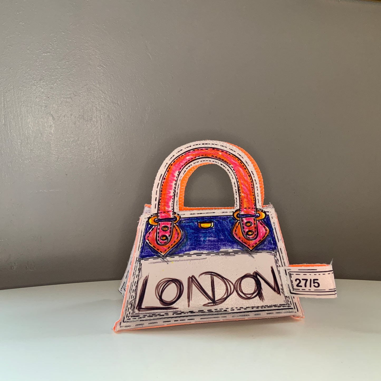 MINI LONDON RED HANDLE & ROAYL BLUE - SILKY/VELVET